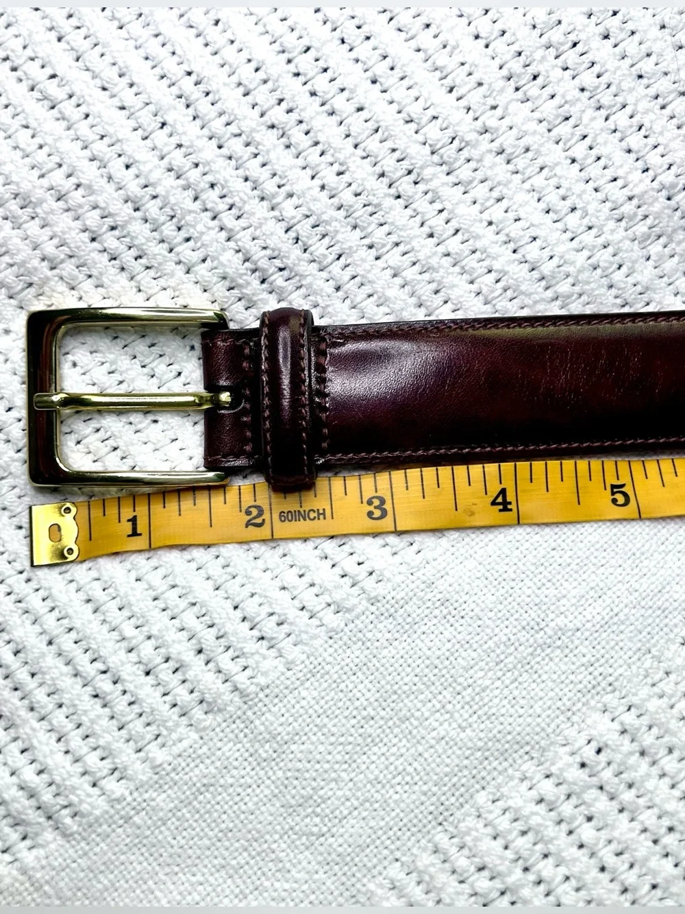 Trafalgar Cortina Brown Leather and Brass Men’s 40 Belt